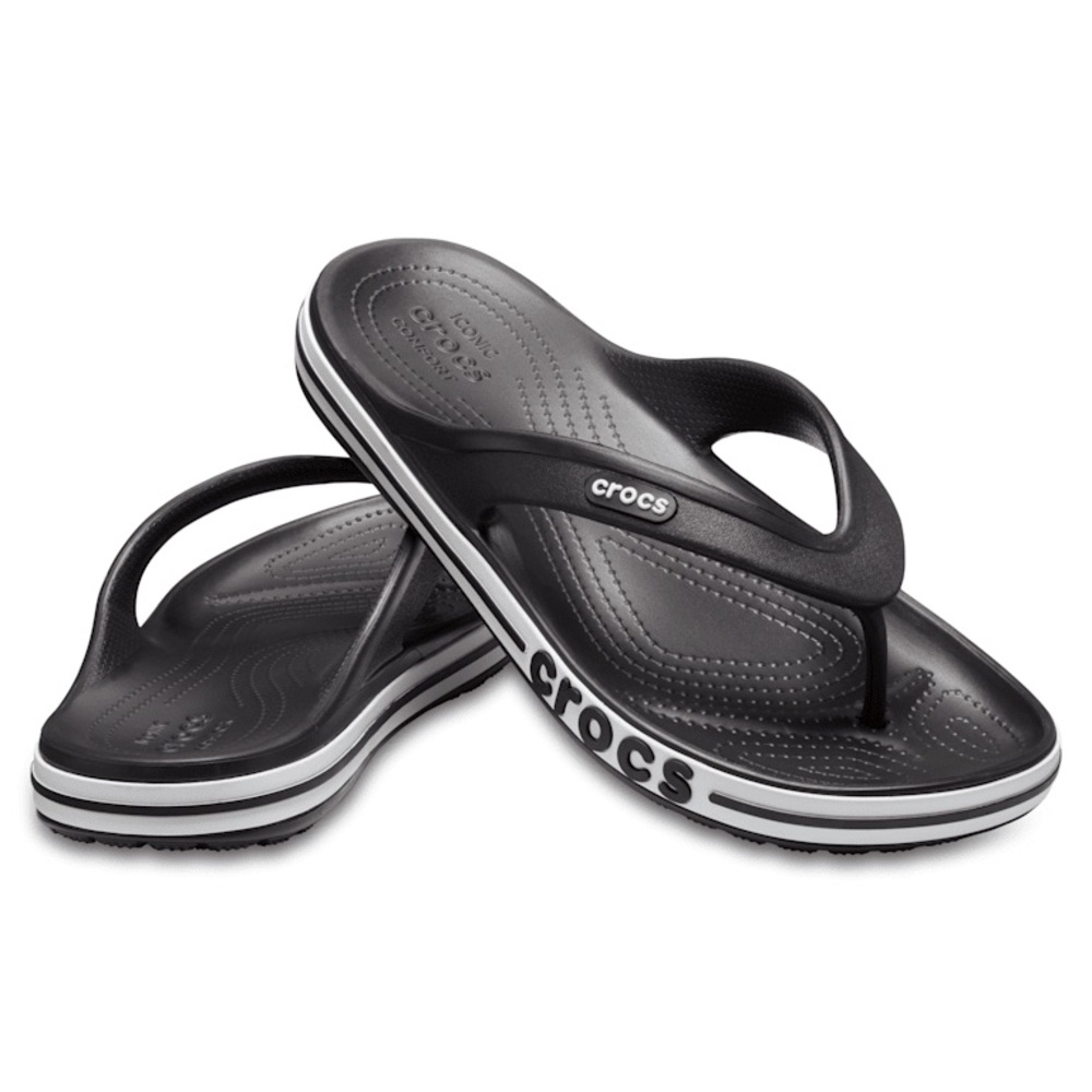 EUC: CROCS Classic Black and White Sandals - unisex